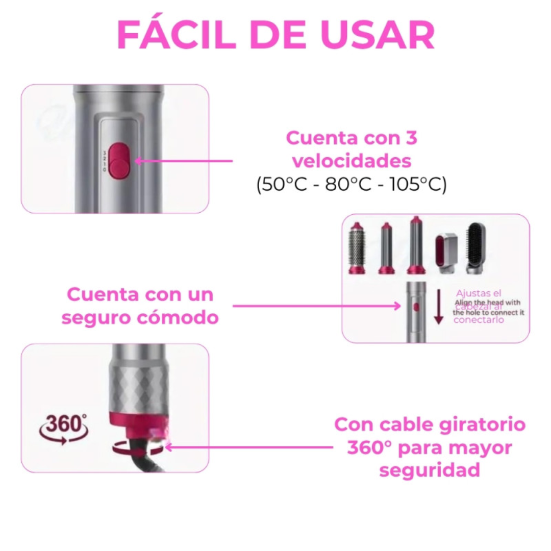 Moldeador Capilar Profesional 5 en 1